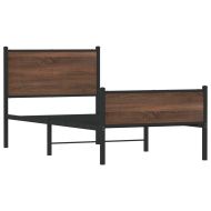 Метална рамка за легло без матрак Кафяв дъб 80x200 cm