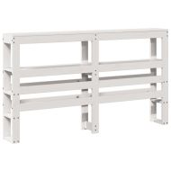 Горна табла с рафтове, бяла, 160 см, масивно дърво бор