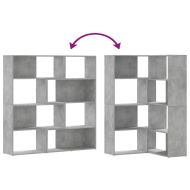 Ъглова етажерка 4 нива бетонно сив 85x85x140 см инженерно дърво