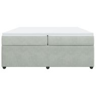 Боксспринг легло с матрак, светлосиво, 200x200 см, кадифе