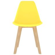 Трапезни столове, 6 бр, жълти, пластмаса
