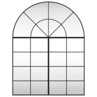 Стенно огледало, черно, 100x130 см, арка, желязо