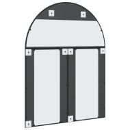 Стенно огледало, черно, 100x130 см, арка, желязо