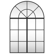 Стенно огледало, черно, 60x90 см, арка, желязо