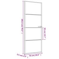 Интериорна врата черна 76x201,5 см закалено стъкло и алуминий