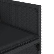 Градински трапезен комплект възглавници 5 части черен полиратан