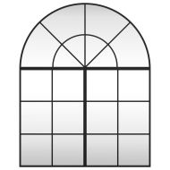 Стенно огледало, черно, 80x100 см, арка, желязо