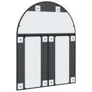 Стенно огледало, черно, 80x100 см, арка, желязо