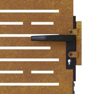 Градинска порта 85x75 см, кортенова стомана, квадратен дизайн