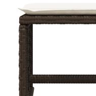 Градински комплект с възглавници 11 части кафяв полиратан