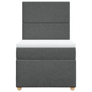 Боксспринг легло с матрак, тъмносиво, 90x200 см, плат