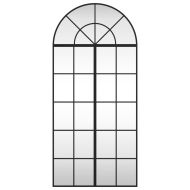 Стенно огледало, черно, 60x130 см, арка, желязо