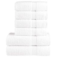 Премиум комплект хавлии от 6 части SOLUND бял 600 gsm