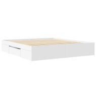 Рамка за легло, бяло, 200x200 см, масивно дърво