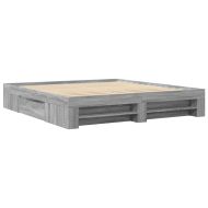 Рамка за легло без матрак сив сонома 180x200см инженерно дърво