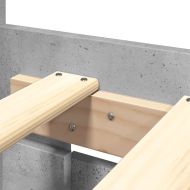 Рамка за легло с табла, бетонно сива, 180x200см инженерно дърво