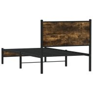 Метална рамка за легло, без матрак, опушен дъб, 90x190 см