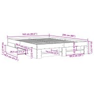 Рамка за легло без матрак Бетон сив 160x200см инженерно дърво