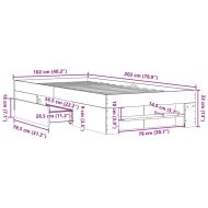 Рамка за легло, бетонно сиво, 100x200 см, инженерно дърво
