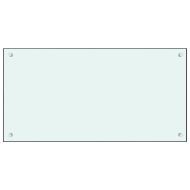 Кухненски гърбове, 2 бр, бял, 80x50 см, закалено стъкло