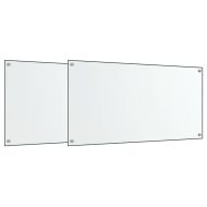 Кухненски гърбове, 2 бр, прозрачен, 80x50 см, закалено стъкло