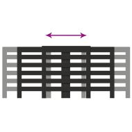 Капак за радиатор, черен, 205x21,5x83,5 см, инженерно дърво