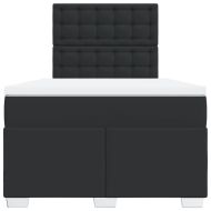 Боксспринг легло с матрак, черно, 120x190 см, изкуствена кожа