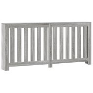 Капак за радиатор, сив сонома, 175x20x82 см, инженерно дърво