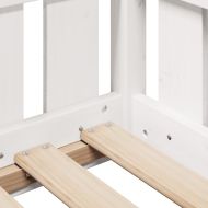 Рамка за детско легло къща, бял, 90x190 см, борово дърво масив