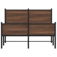 Метална рамка за легло, без матрак, кафяв дъб, 120x190 см