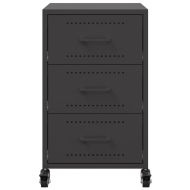 Нощно шкафче, черно, 36x39x59,5 см, стомана