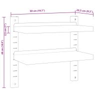 Стенен рафт на 2 нива 50x23,5x48 см сребрист неръждаема стомана