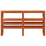 Горна табла с рафтове, восъчнокафява, 140 см, масивно дърво бор