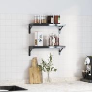 Скоби за рафт 4 бр 15x2,5x11,5 см черен неръждаема стомана