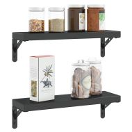 Скоби за рафт 4 бр 15x2,5x11,5 см черен неръждаема стомана