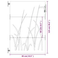 Градинска порта 85x125 см, дизайн с кортенова стомана и трева