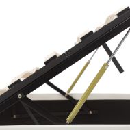 Легло с повдигащ механизъм, бяло, изкуствена кожа, 180x200 cм