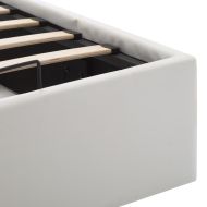 Легло с повдигащ механизъм, бяло, изкуствена кожа, 180x200 cм