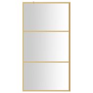 Стена за душ с прозрачно ESG стъкло, златиста, 115x195 см