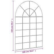 Стенно огледало, черно, 100x150 см, арка, желязо