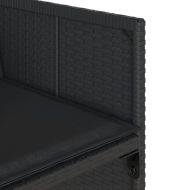 Градински трапезен комплект 7 части възглавници черен полиратан