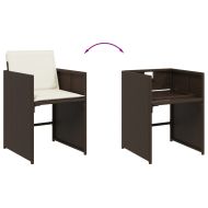 Градински комплект с възглавници 11 части кафяв полиратан