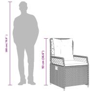 Градински трапезен комплект 7 части с възглавници сив полиратан