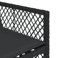 Градински трапезен комплект възглавници 9 части черен полиратан