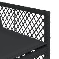 Градински комплект с възглавници 11 части полиратан черен