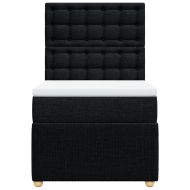 Боксспринг легло с матрак, черна, 90x190 см, плат