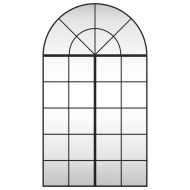 Стенно огледало, черно, 80x140 см, арка, желязо