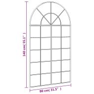 Стенно огледало, черно, 80x140 см, арка, желязо