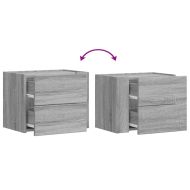 Нощно шкафче за стенен монтаж, сив сонома, 45x30x35 см