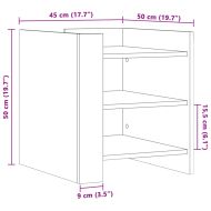 Нощно шкафче, черно, 45x50x50 см, инженерно дърво